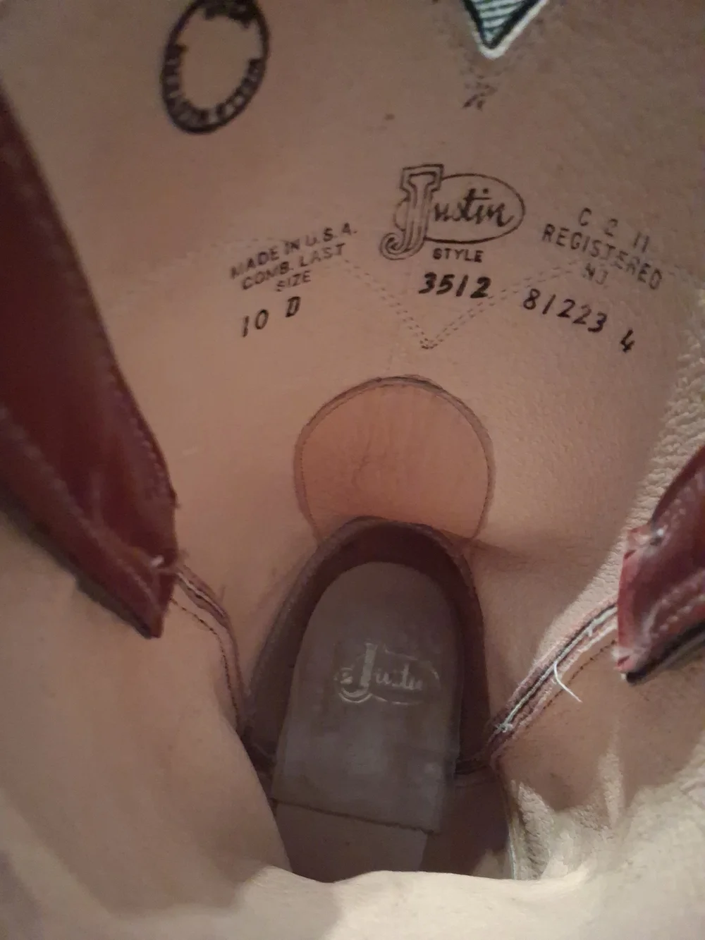Justin Boots Red-Brown Leather Western Pull-On Boots